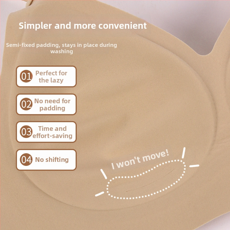 Νάιλον σουτιέν με πλήρεις κάψες από σφουγγάρι, χωρίς ραφές, σταθερά διπλά λουριά, πίσω κούμπωμα με τρεις σειρές