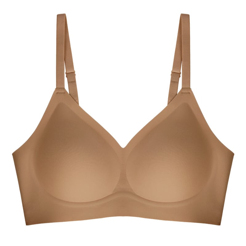 Νάιλον σουτιέν με πλήρεις κάψες από σφουγγάρι, χωρίς ραφές, σταθερά διπλά λουριά, πίσω κούμπωμα με τρεις σειρές
