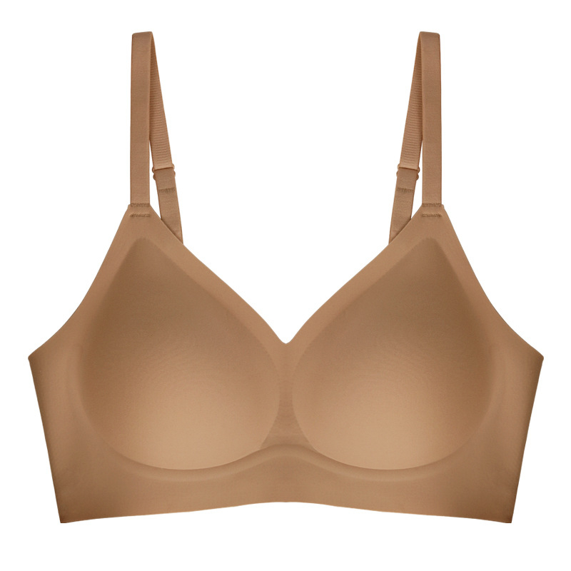 Νάιλον σουτιέν με πλήρεις κάψες από σφουγγάρι, χωρίς ραφές, σταθερά διπλά λουριά, πίσω κούμπωμα με τρεις σειρές