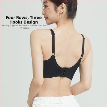 Liemenėlė su 3/4 puodeliais iš nailono, tvirtos dvigubos petnešėlės, nugaros trijų eilių kabliukų užsegimas, pamušalas iš spandexo 70-80% (Funkcijos: pritraukti, kvėpavimas, patogus)