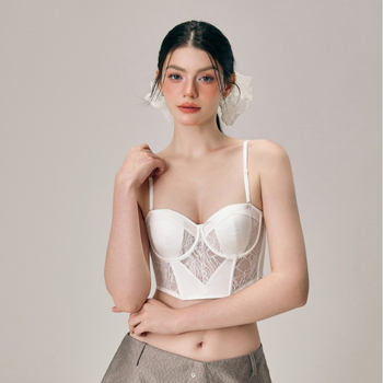 Бюстие с леопардов принт и костички, нейлон/полиамид, пълна чашка с тънки формообразуващи чаши, подплата Modal, задна закопчалка с четири реда куки