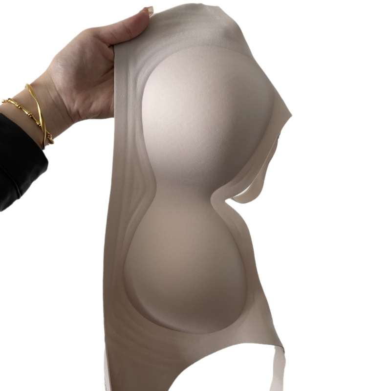 Sportinis liemenėlis su 3/4 puodelio, želė juostelė, be siūlių, kvėpuojantis, šoninis užtrauktukas