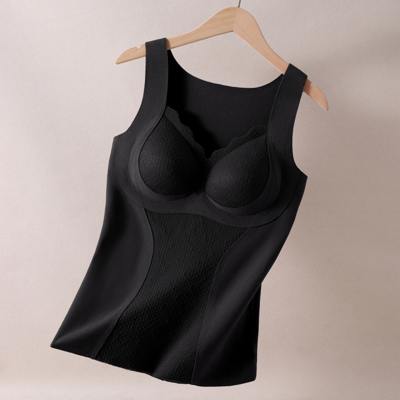 Ženska topla vest s fleksom s integriranom podrškom za prsni koš, V izrez, debeli materijal njemački fleece