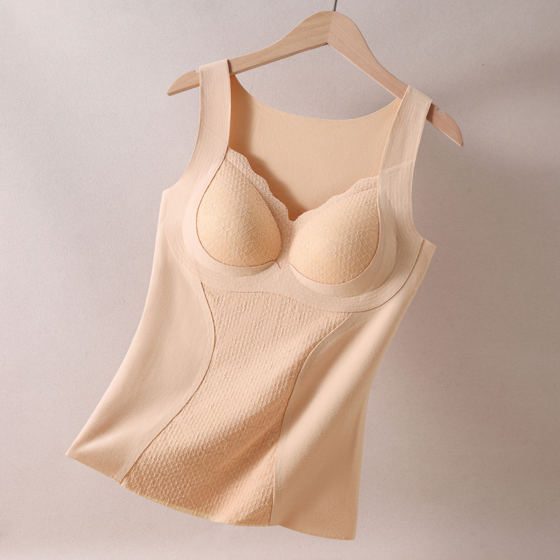 Ženska topla vest s fleksom s integriranom podrškom za prsni koš, V izrez, debeli materijal njemački fleece