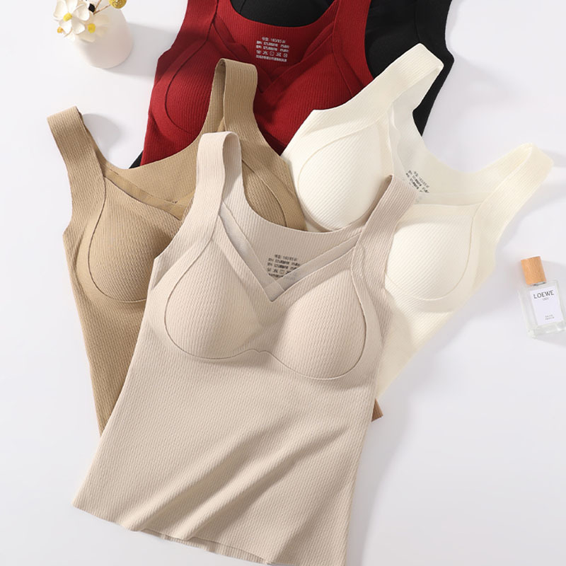 Termalni top s ugrađenim košaricama i jastučićem za prsni koš, oblikovanje tijela, funkcija grijanja, poliester vlakno