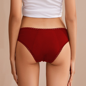 Ženske menstrualne gaćice, prozračni najlon, zaštita od bočnog curenja, srednje visoki struk (88% najlon, podstava prepona 80% pamuk)