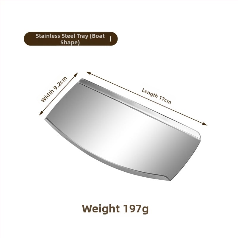 Roostevabast terasest toiduklipsid ja väike kandik buffee jaoks – moods minimalistlik stiil, äri- ja koduseks kasutamiseks, kohandatav