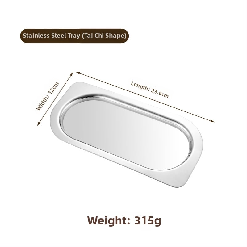 Roostevabast terasest toiduklipsid ja väike kandik buffee jaoks – moods minimalistlik stiil, äri- ja koduseks kasutamiseks, kohandatav