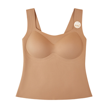 Termalna vesta za žene s integriranim čašicama, dvostrano četkan unutrašnjost, okrugli izrez, jednostruki najlonski materijal