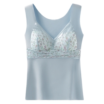 Ženski termalni top – bezšavni, s ugrađenim grudnjakom i jastučićima, okrugli izrez, 70–80% akrilna vlakna, 201–250 g/m²