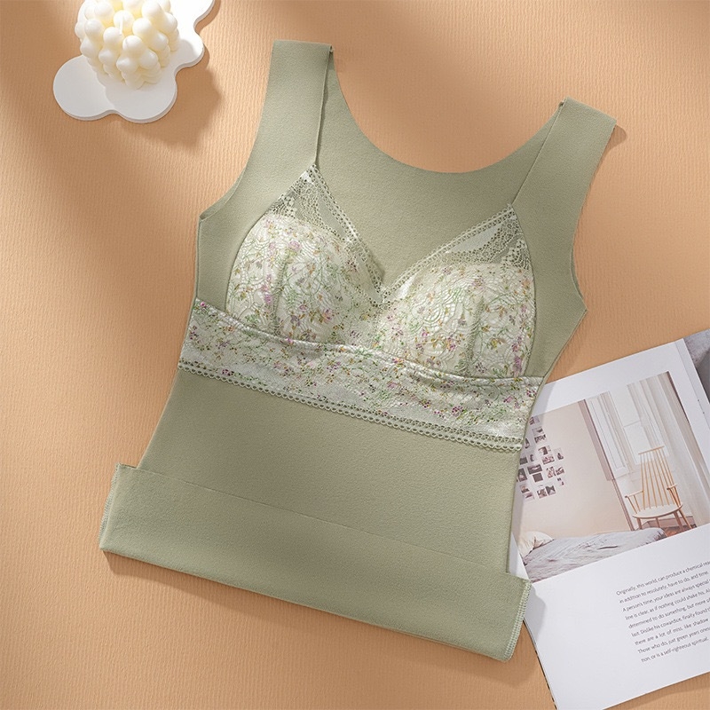 Ženski termalni top – bezšavni, s ugrađenim grudnjakom i jastučićima, okrugli izrez, 70–80% akrilna vlakna, 201–250 g/m²