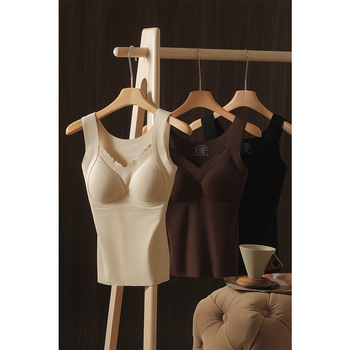 Vesta termică pentru femei, cu pernă încorporată la bust, dublu strat, decolteu în V, poliester