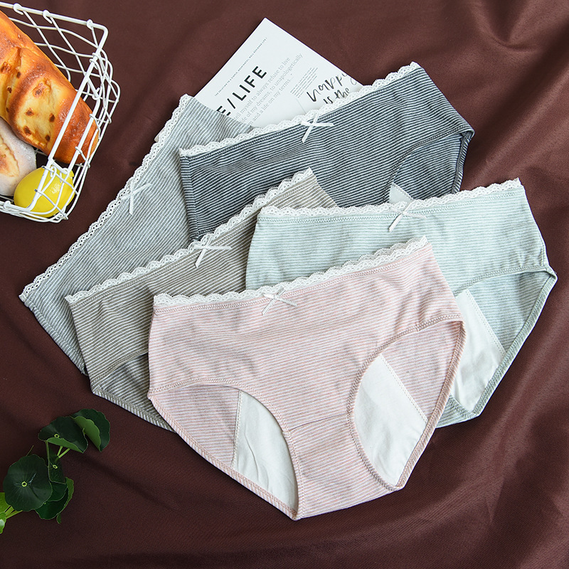 Chiloți pentru menstruație cu protecție împotriva scurgerilor, talie medie, 80–90% bumbac, țesătură simplă, 40-fire, căptușeală din bumbac 100% în zona inghinală