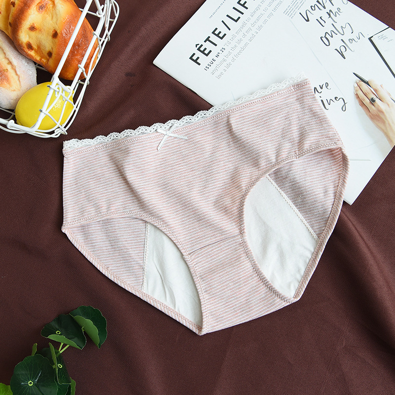 Chiloți pentru menstruație cu protecție împotriva scurgerilor, talie medie, 80–90% bumbac, țesătură simplă, 40-fire, căptușeală din bumbac 100% în zona inghinală