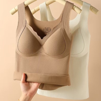 Vesta termică cu pernă încorporată pentru bust, top all-in-one de bază, poliester gros, decolteu în V