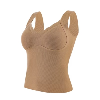 Vesta termică cu pernă încorporată pentru bust, top all-in-one de bază, poliester gros, decolteu în V