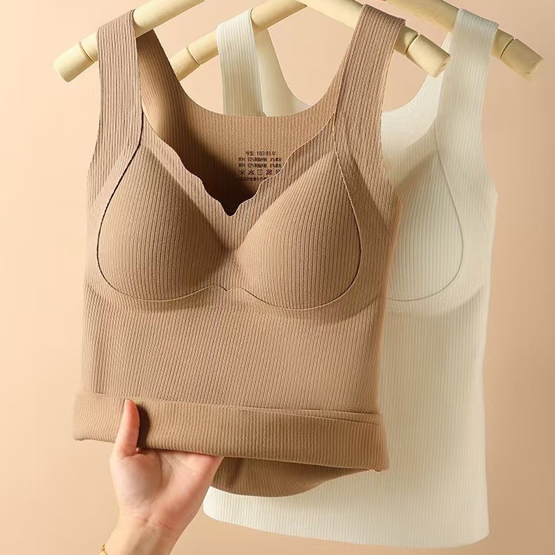 Vesta termică cu pernă încorporată pentru bust, top all-in-one de bază, poliester gros, decolteu în V