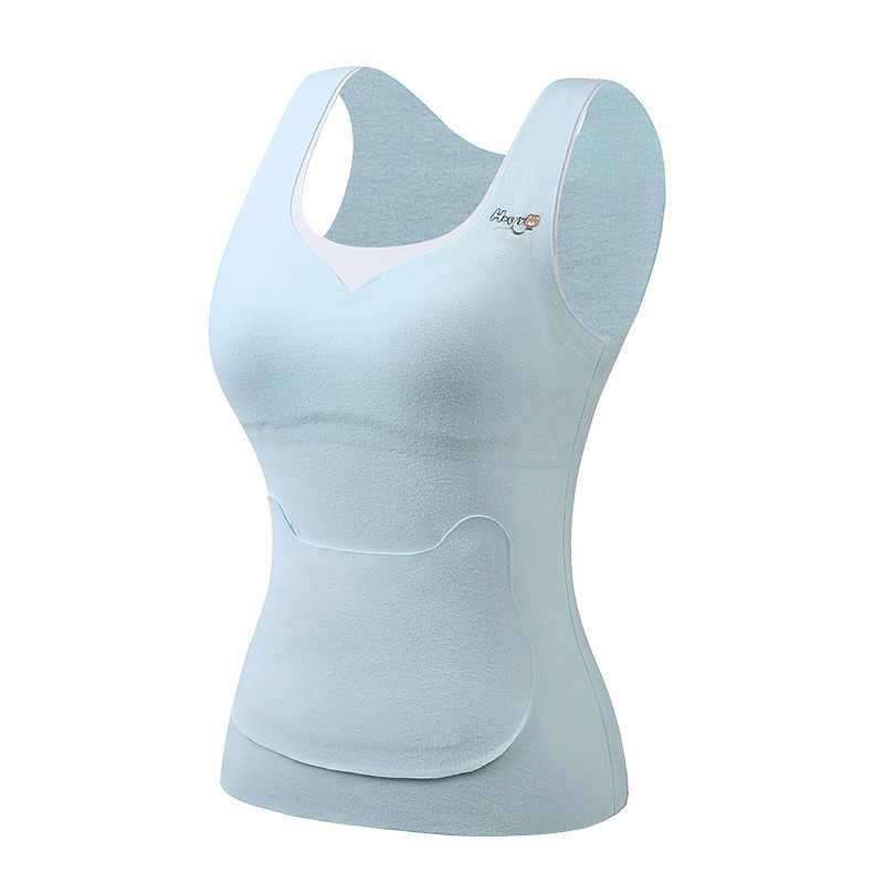 Vesta termică cu pernă pentru sân încorporată, antibacteriană și caldă, material poliester gros, pentru adolescente 13–18 ani