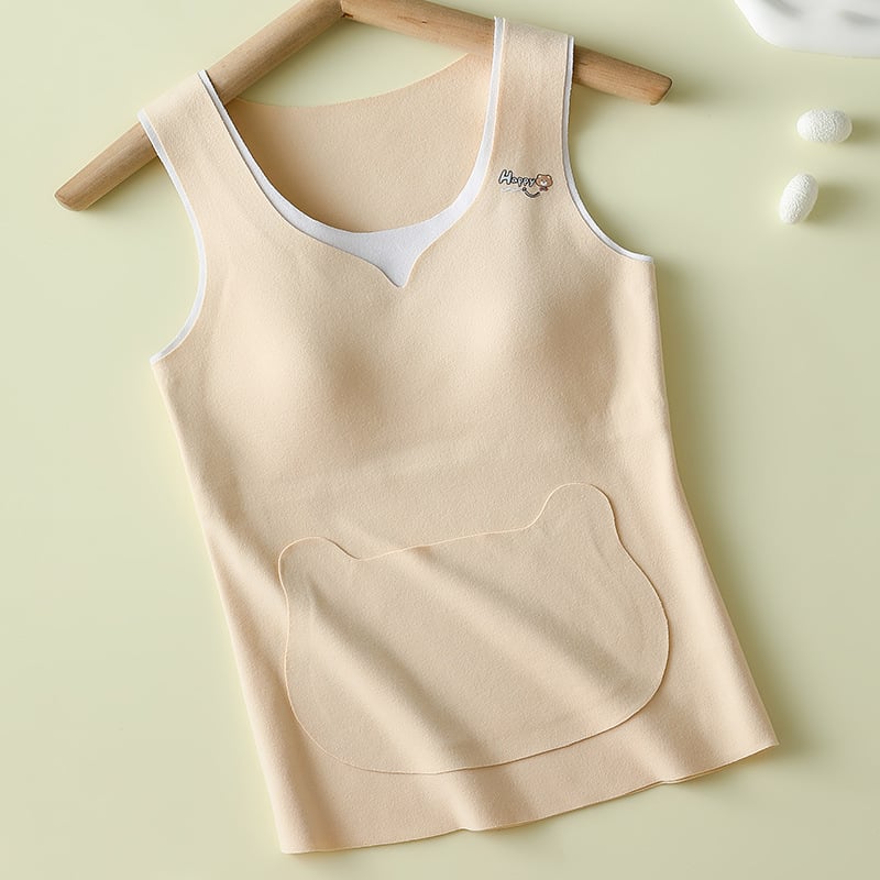 Vesta termică cu pernă pentru sân încorporată, antibacteriană și caldă, material poliester gros, pentru adolescente 13–18 ani