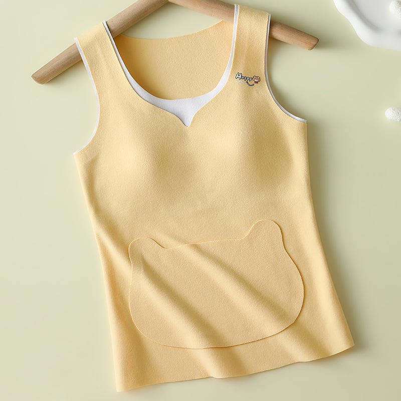 Vesta termică cu pernă pentru sân încorporată, antibacteriană și caldă, material poliester gros, pentru adolescente 13–18 ani