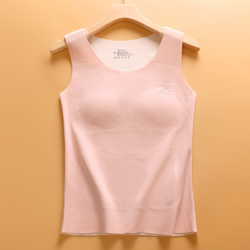 Termalna vest za djevojčice – cartoon uzorak, s integriranim jastučićem za prsni koš i fleece podstava, akril 80–90%