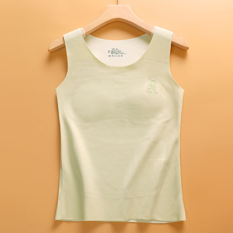 Termalna vest za djevojčice – cartoon uzorak, s integriranim jastučićem za prsni koš i fleece podstava, akril 80–90%