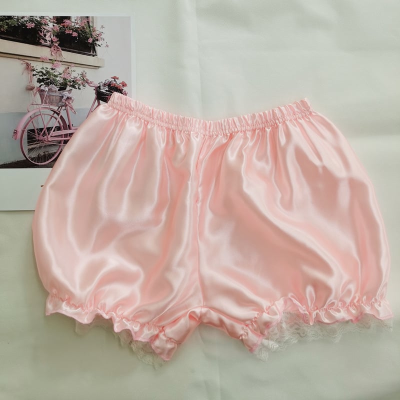 Mi Sen ženski sigurnosni šorcovi – Lace Lolita Lantern stil, srednji pojas, jednofarbni poliester, 95% poliester, tkanina