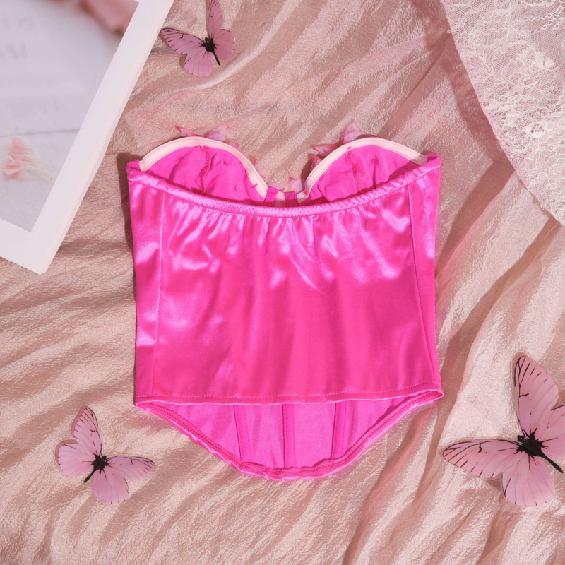Tube top bez naramenica — slim-fit kratki top od poliestera s elastanom (90–95%), apstraktan uzorak, mikro-elastičnost
