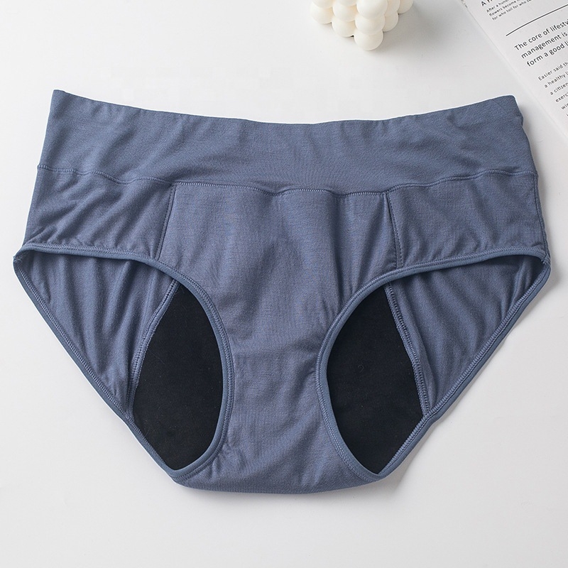 Ženske menstrualne gaćice od bambusovih vlakana, četiri sloja, protiv curenja, visok pojas, model 9080