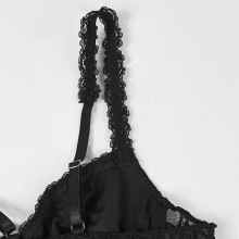 Csipkés testformáló top egyvállas pánttal, karcsúsított szabás, poliészter-spandex keverék