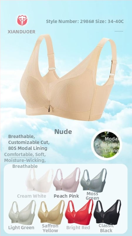 Belaidė push-up liemenėlė su 3/4 kaušelių, nuimamos petnešos, užpakalinis užsegimas, nailonas