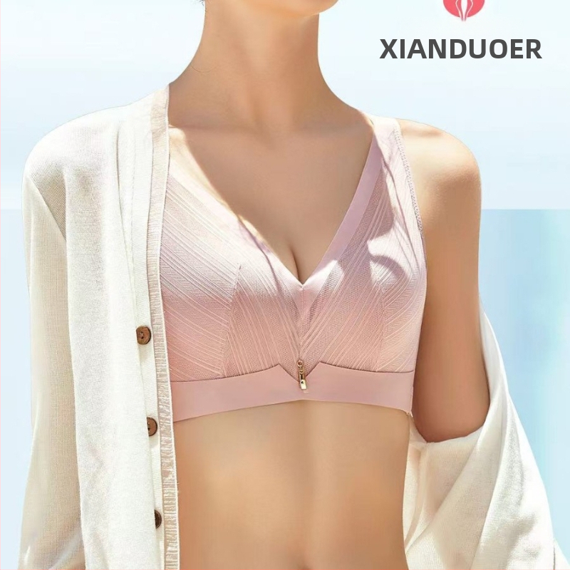 Bezdrôtová push-up podprsenka s 3/4 košíčkami, odnímateľné ramienka, zapínanie vzadu, nylon