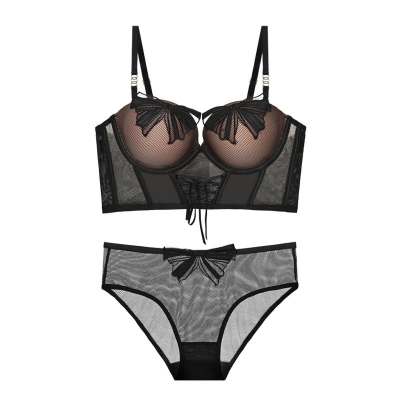 Állítható és levehető dupla vállpántos melltartó készlet, 3/4 kosár, felső vékony és alsó vastag formázó kosár, drót nélküli, nylon (3/4 kosár; felső vékony és alsó vastag formázó kosár; levehető dupla vállpántok; nylon; drót nélküli)