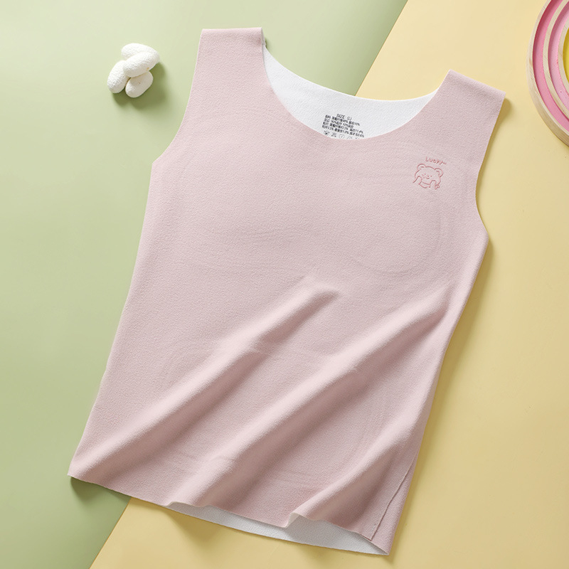 Termikus mellény lányoknak 7–12 éveseknek, beépített melltartó betéttel, dupla rétegű, vastag poliészter anyag