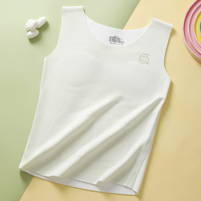 Termikus mellény lányoknak 7–12 éveseknek, beépített melltartó betéttel, dupla rétegű, vastag poliészter anyag