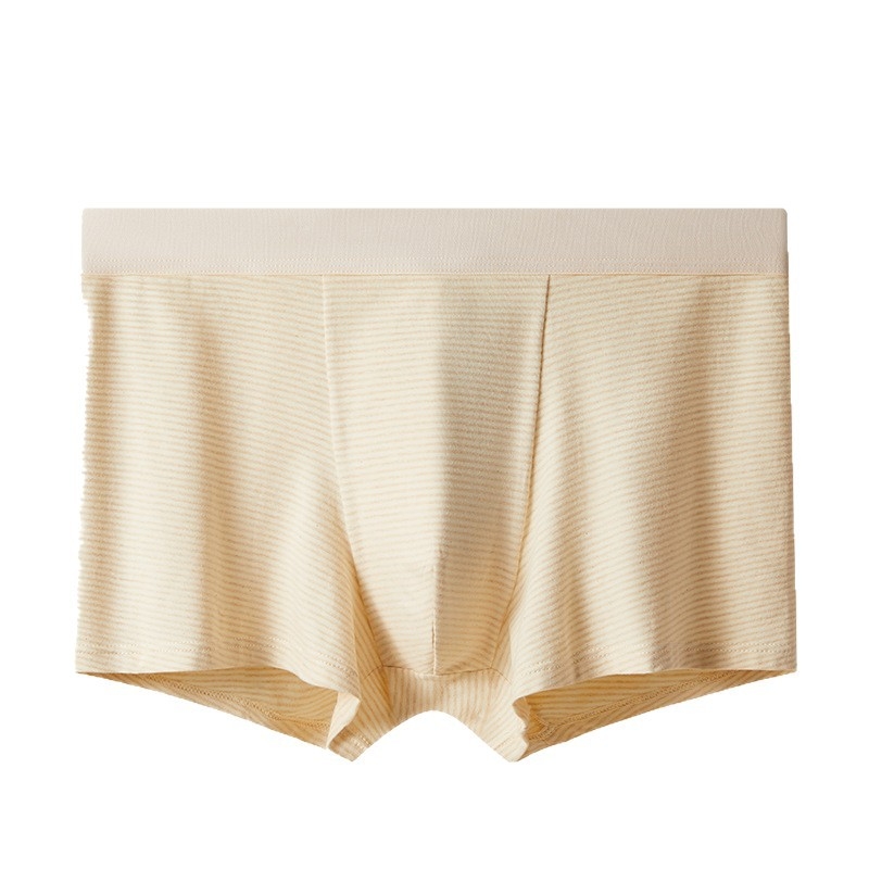 Férfi pamut boxeralsó, lélegző, antibakteriális, középmagas fazon