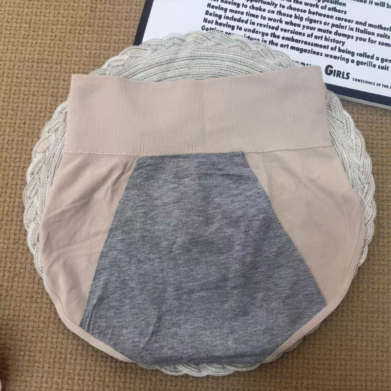 Ženske menstrualne gaćice s visokim strukom, modalni materijal, prozračne, jednobojne, klin 70–80% pamuka
