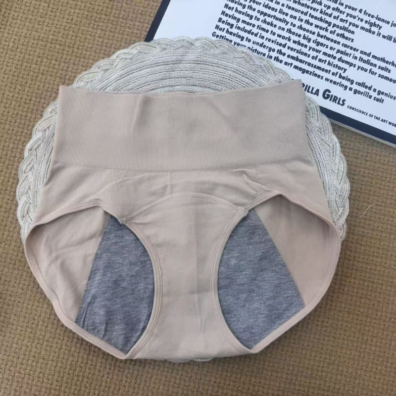 Ženske menstrualne gaćice s visokim strukom, modalni materijal, prozračne, jednobojne, klin 70–80% pamuka