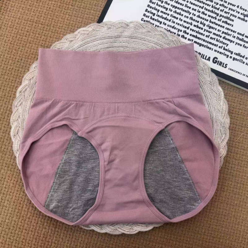 Ženske menstrualne gaćice s visokim strukom, modalni materijal, prozračne, jednobojne, klin 70–80% pamuka