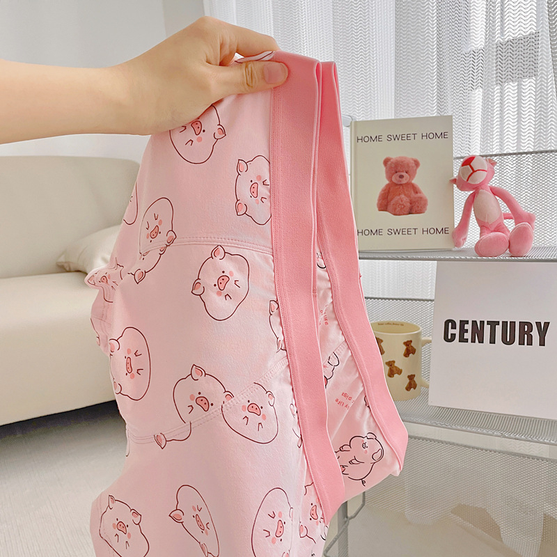 Férfiaknak készült lélegző pamut alsónemű anime mintával, középmagas derekú, ágyéktáji viszkóz bélés