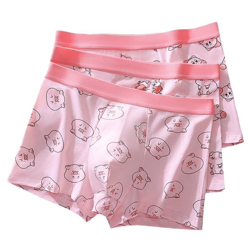 Férfiaknak készült lélegző pamut alsónemű anime mintával, középmagas derekú, ágyéktáji viszkóz bélés