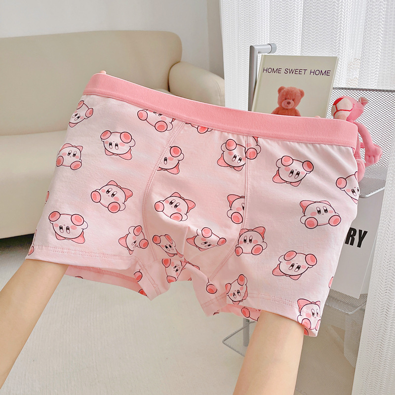 Férfiaknak készült lélegző pamut alsónemű anime mintával, középmagas derekú, ágyéktáji viszkóz bélés