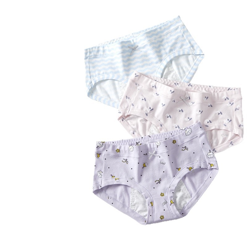 Tinédzser menstruációs fehérnemű, leak-proof pamut 95% + 5% elastán, középmagas derék, belső pamut bélés