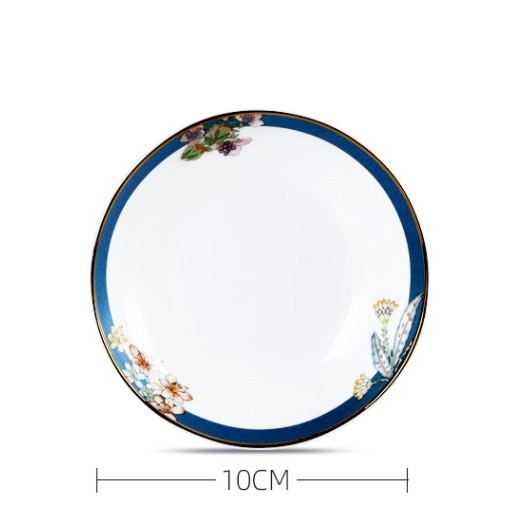 Jun Porcelán csontporcelán négy darabos étkészlet, kerek forma, virágmintázat, mikrohullámú sütőbe tehető