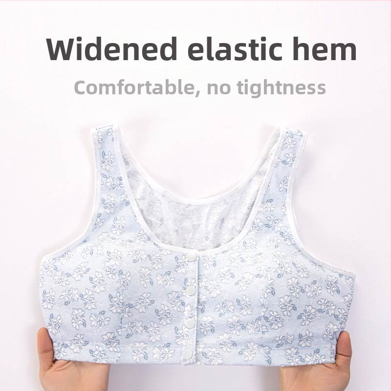 Bavlnená nočná podprsenka s predným zapínaním na sponu, bez kovových výstuží, plný košík, tenké formované košíčky, pevné dvojité ramienka, 100% bavlna