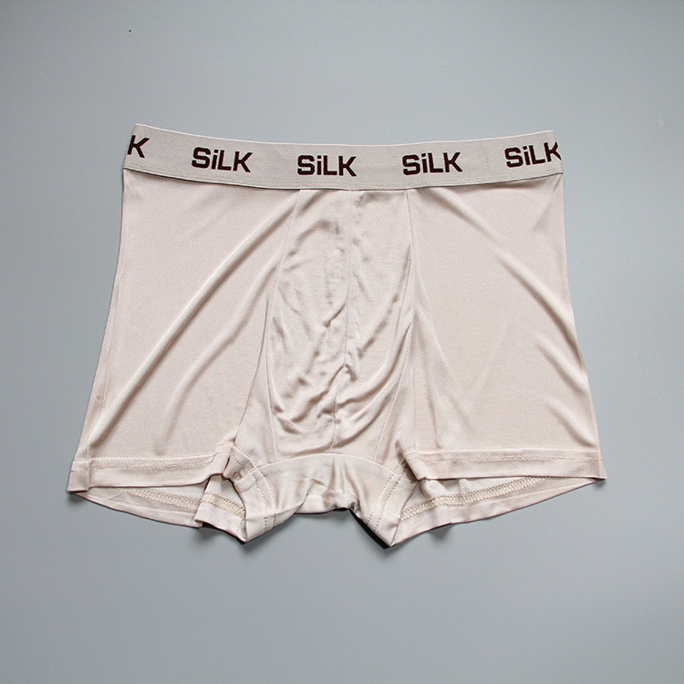 Férfiaknak szóló Mulberry Silk selyem boxeralsónemű, középső derekú, légáteresztő, kötött anyag, hímzett dizájn