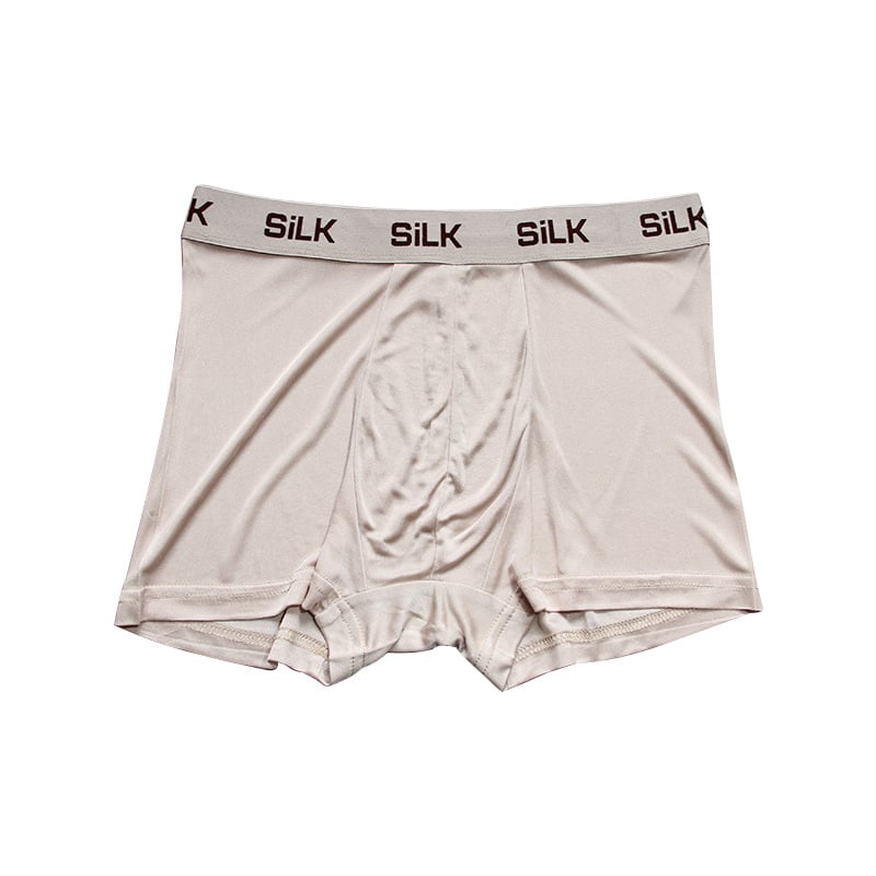 Férfiaknak szóló Mulberry Silk selyem boxeralsónemű, középső derekú, légáteresztő, kötött anyag, hímzett dizájn