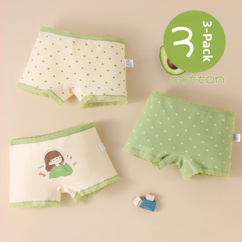 Tüdrukutele puuvillased bokserid, keskmise kõrgusega vöökoht, 95% puuvill, vanuserühm 3–8 aastat