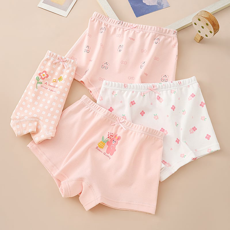 Tütarlaste puuvillane aluspesu, keskmise taljega (4 tk pakendis, 100% puuvill, 8+ aastat, 140 cm, Klassi A)