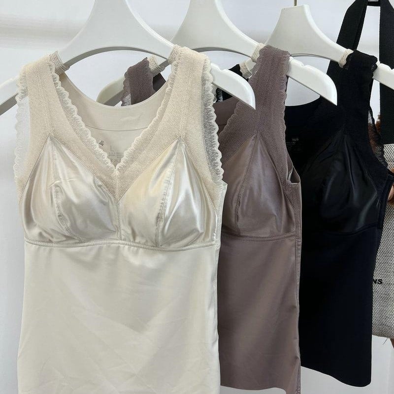 Ženski termalni top s ugrađenim jastučićima za dojke, bezšivna, nylon materijal, V-izrez, jednodijelni, zadržava toplinu